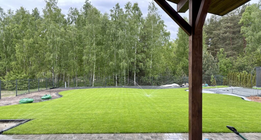 Trawa z rolki cena – gotowy trawnik po ułożeniu w ogrodzie