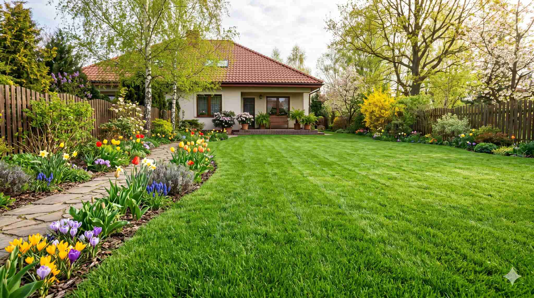 Zregenerowany i zagęszczony trawnik po dosiewce